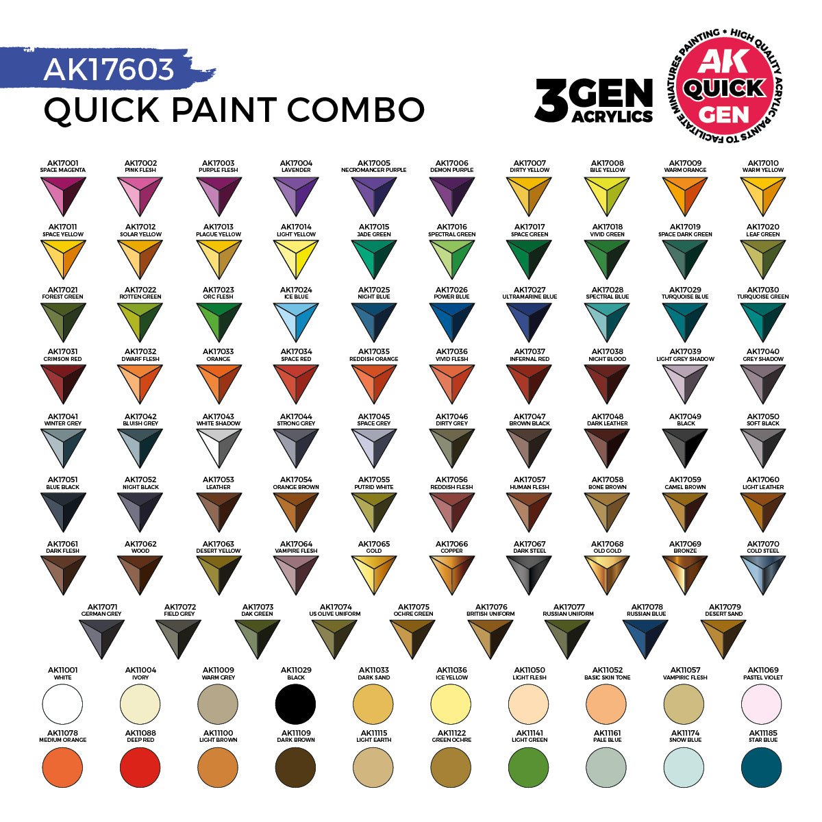AK Interactive Quick Gen Paint Combo Set 100 Colors (AK17603)