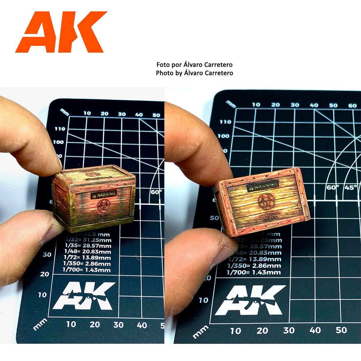 AK Interactive Wooden Box 004 Biohazard 1:35 Scale (3 Units) (AK8230)
