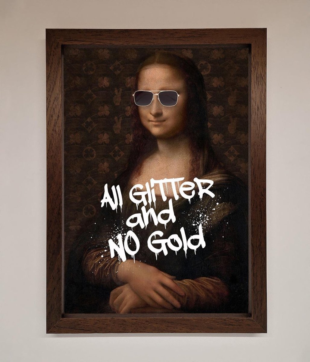 All Glitter No Gold Mona Lisa Framed Print