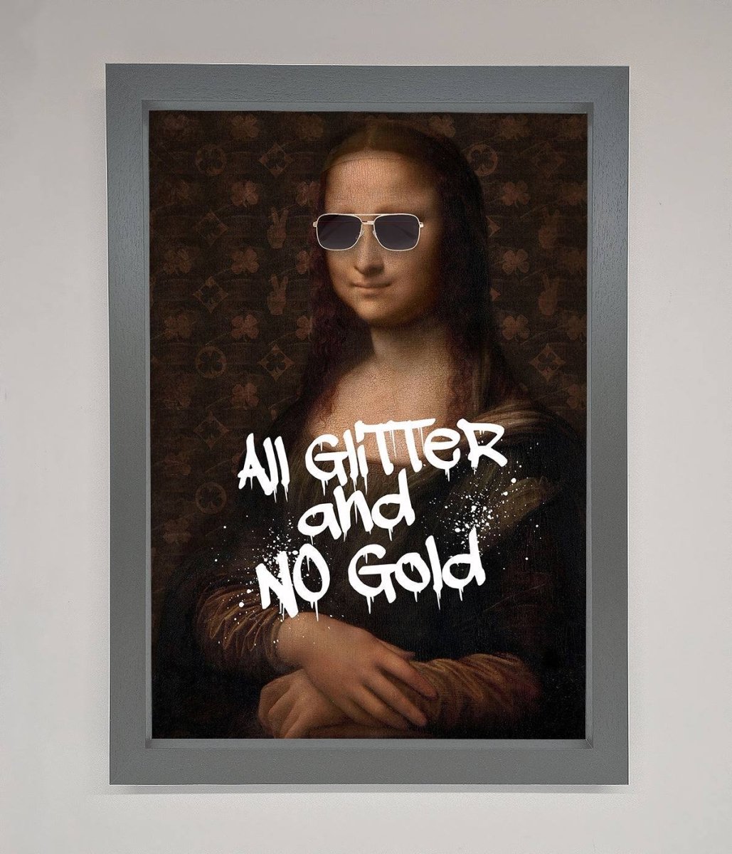 All Glitter No Gold Mona Lisa Framed Print