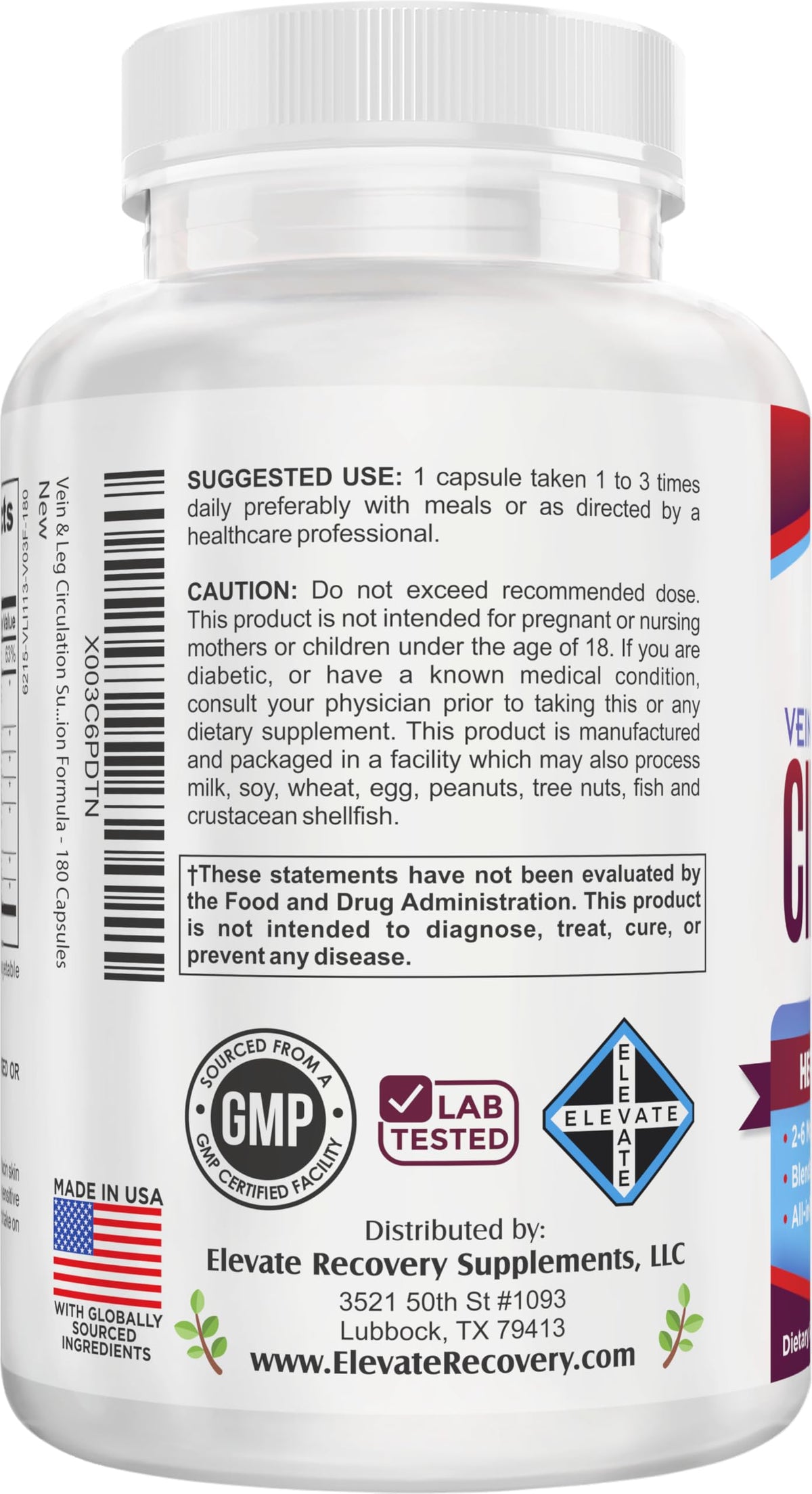 2-Month Vein & Leg Circulation Supplement | 180 Capsules