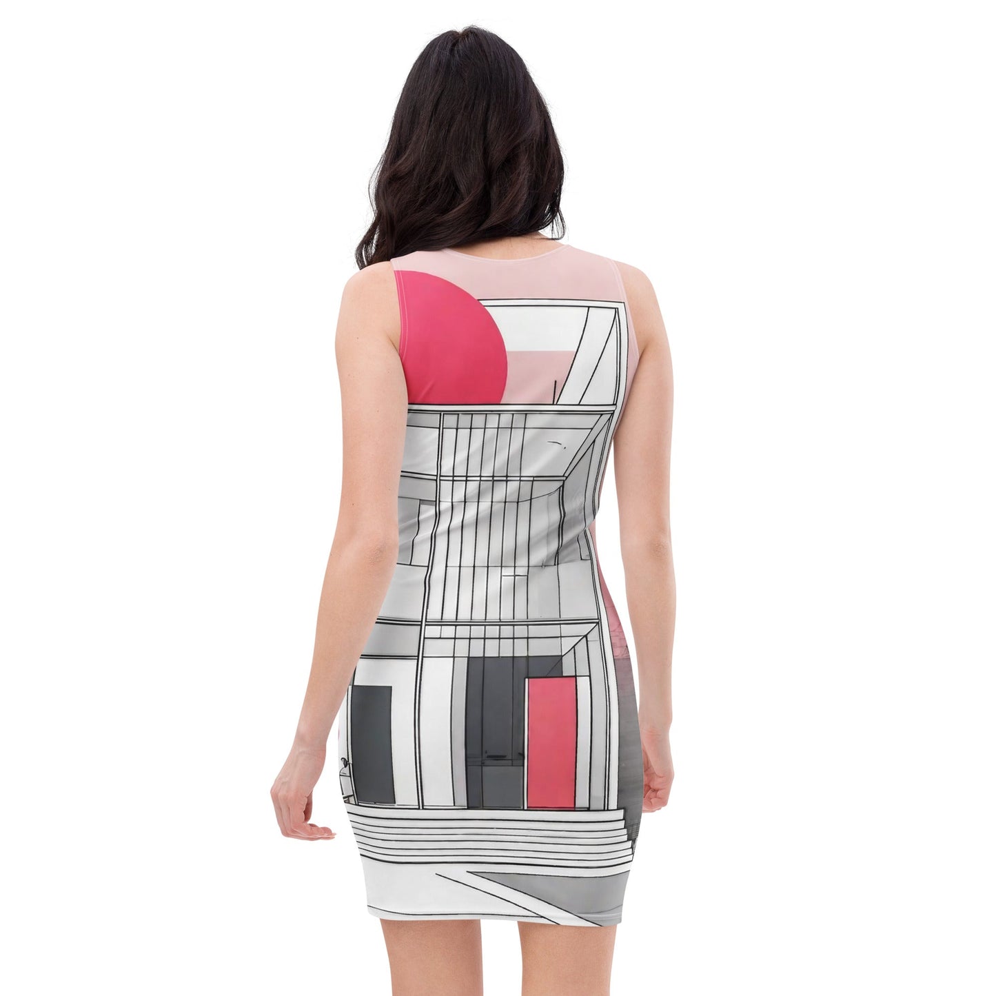 Architectural Bodycon dress — All-Over Print AI Designed