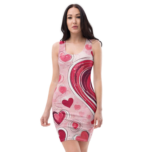 Abstract Bodycon dress — All-Over Print AI Designed