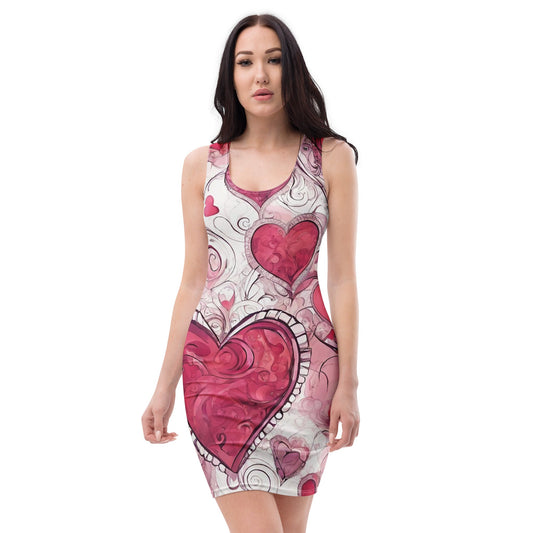 Abstract Bodycon dress — All-Over Print AI Designed