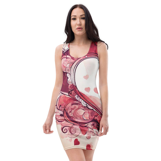 Abstract Bodycon dress — All-Over Print AI Designed