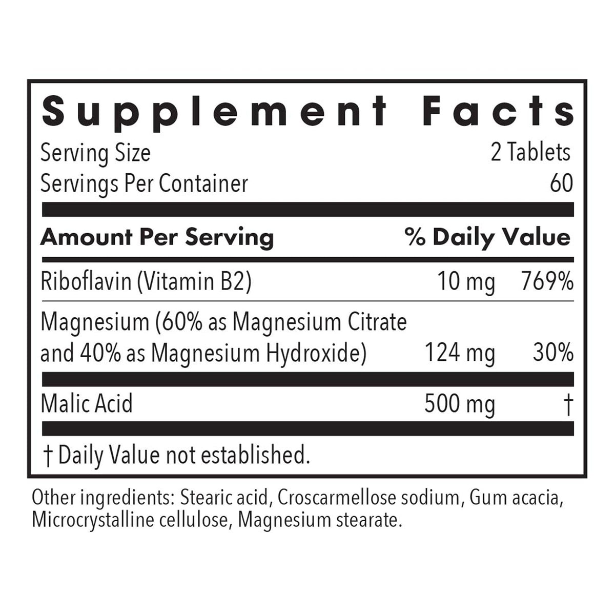 Allergy Research Group Magnesium Malate Forte - Energy Support, 120 Tablets