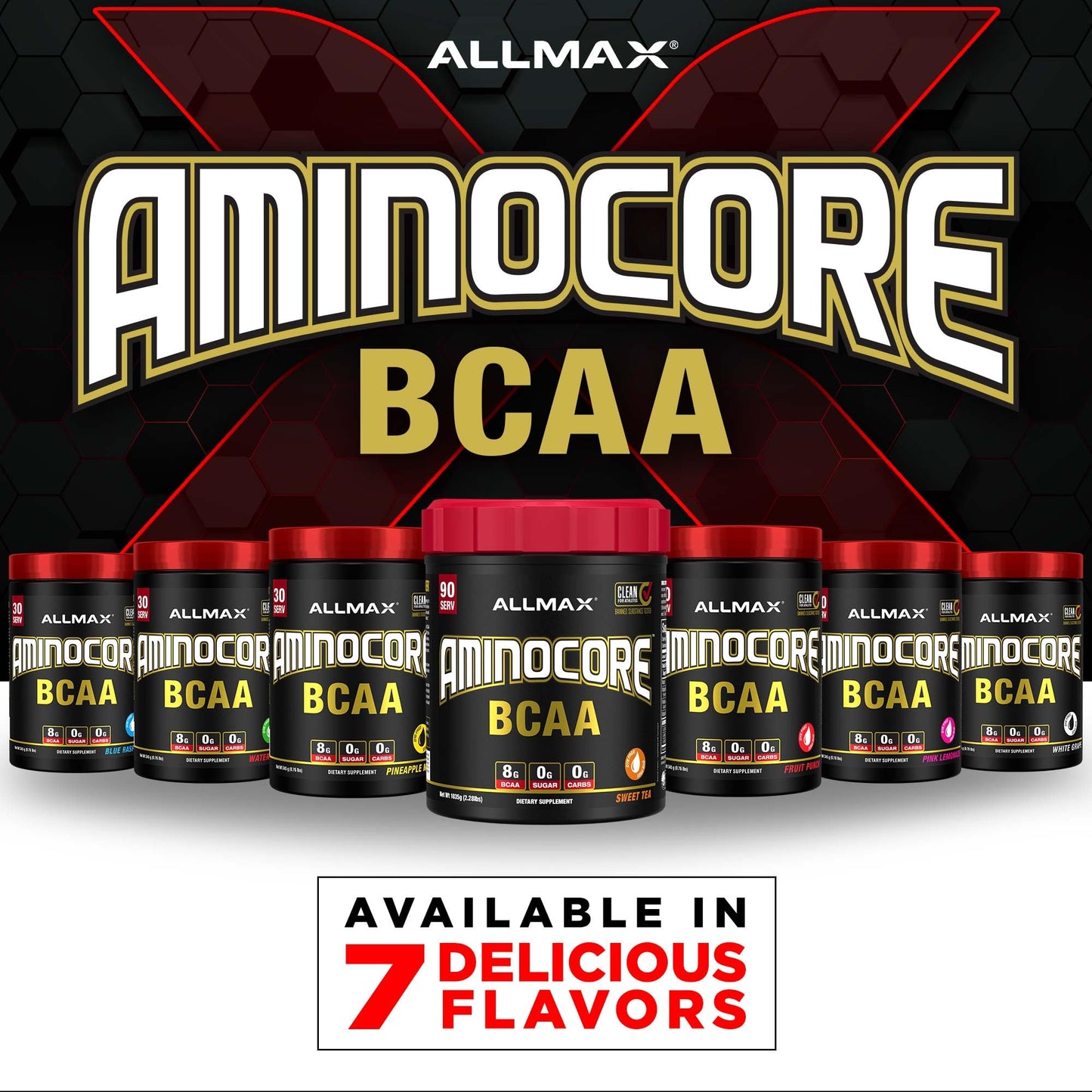 ALLMAX AMINOCORE BCAA Powder – Watermelon, 8,180 mg BCAAs, 945 g
