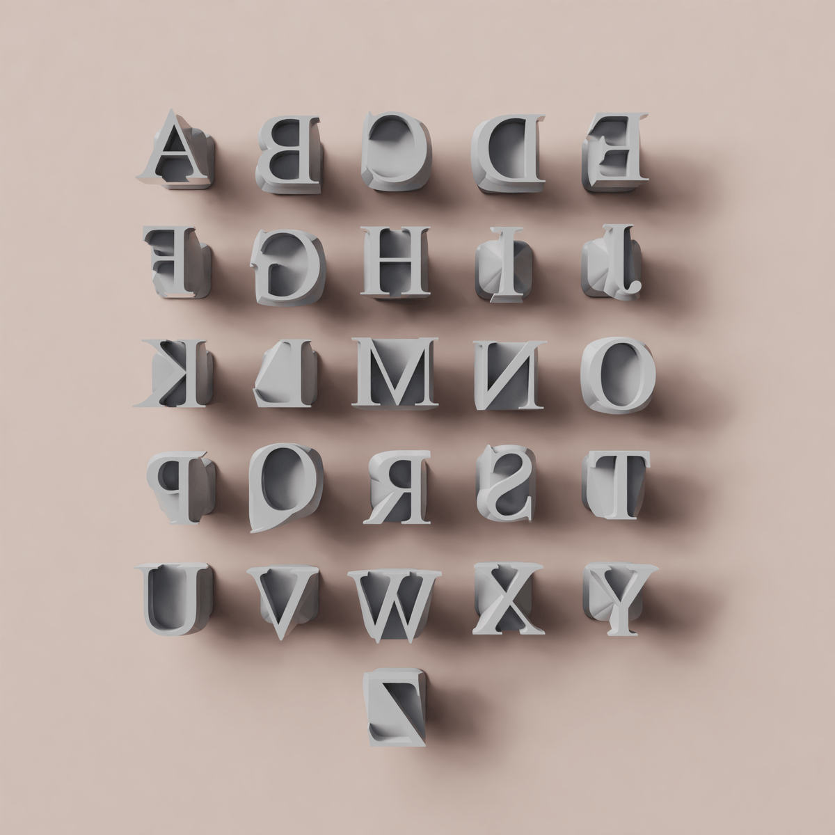 Alphabet Stamp Set | All Caps | Times New Roman Font