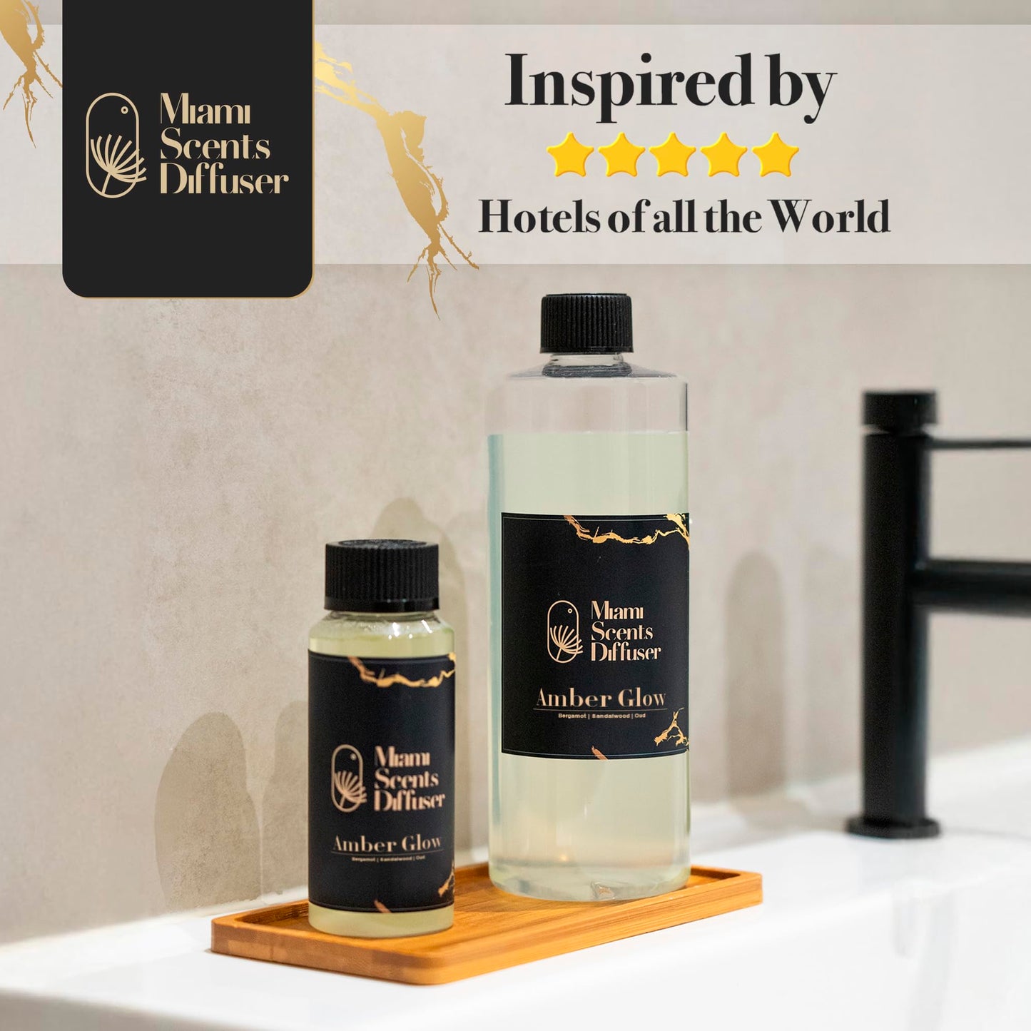 Amber Glow Baccarat Rouge-Inspired Diffuser Oil – Kalesma Mykonos-Inspired, 17 oz (120 ml) Bergamot Oud Sandalwood