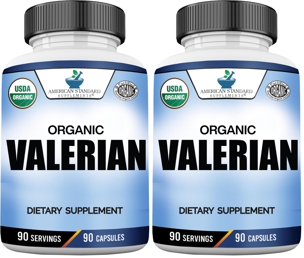 American Standard Organic Valerian – 90 Capsules, Pack of 2 | Vegan, Gluten Free, Non-GMO