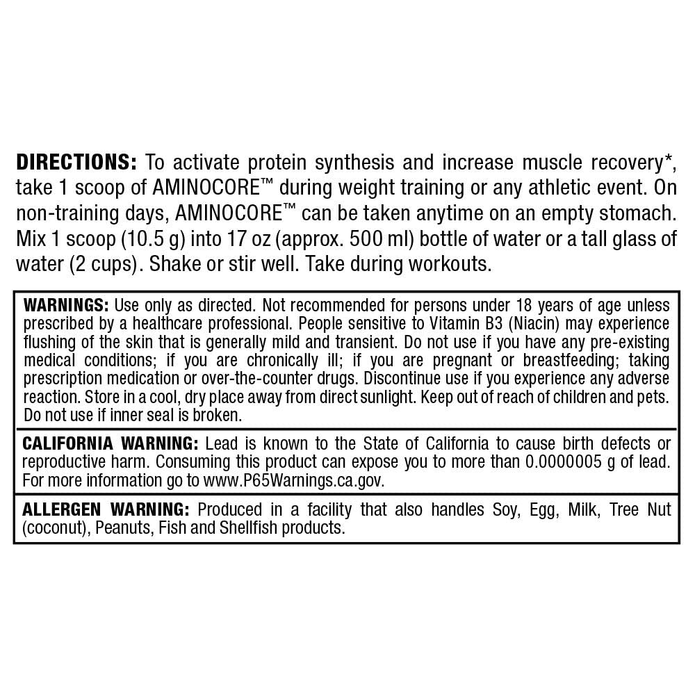 ALLMAX Nutrition AMINOCORE BCAA Powder - 315 g, Fruit Punch | Intra & Post-Workout Recovery
