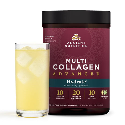 Ancient Nutrition Advanced Multi Collagen Hydrate – Lemon Lime, 30 Servings