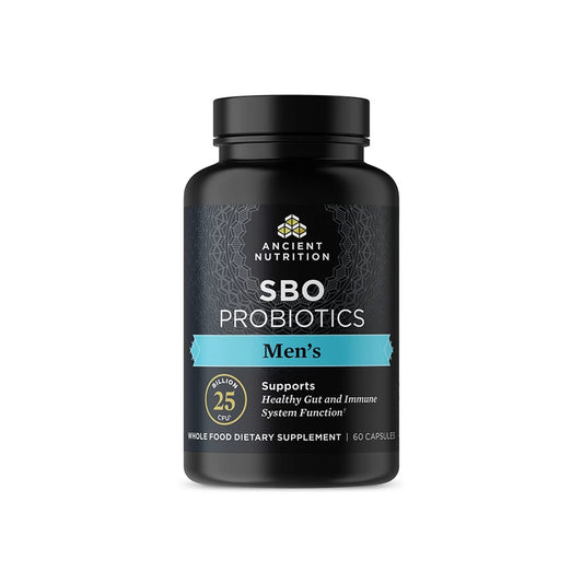 Ancient Nutrition SBO Probiotics for Men – 60 Count, 25B CFU, Gut & Immune Support