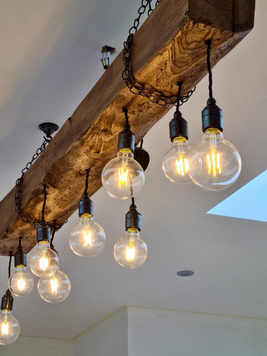 Ancient Wooden Beam Chandelier