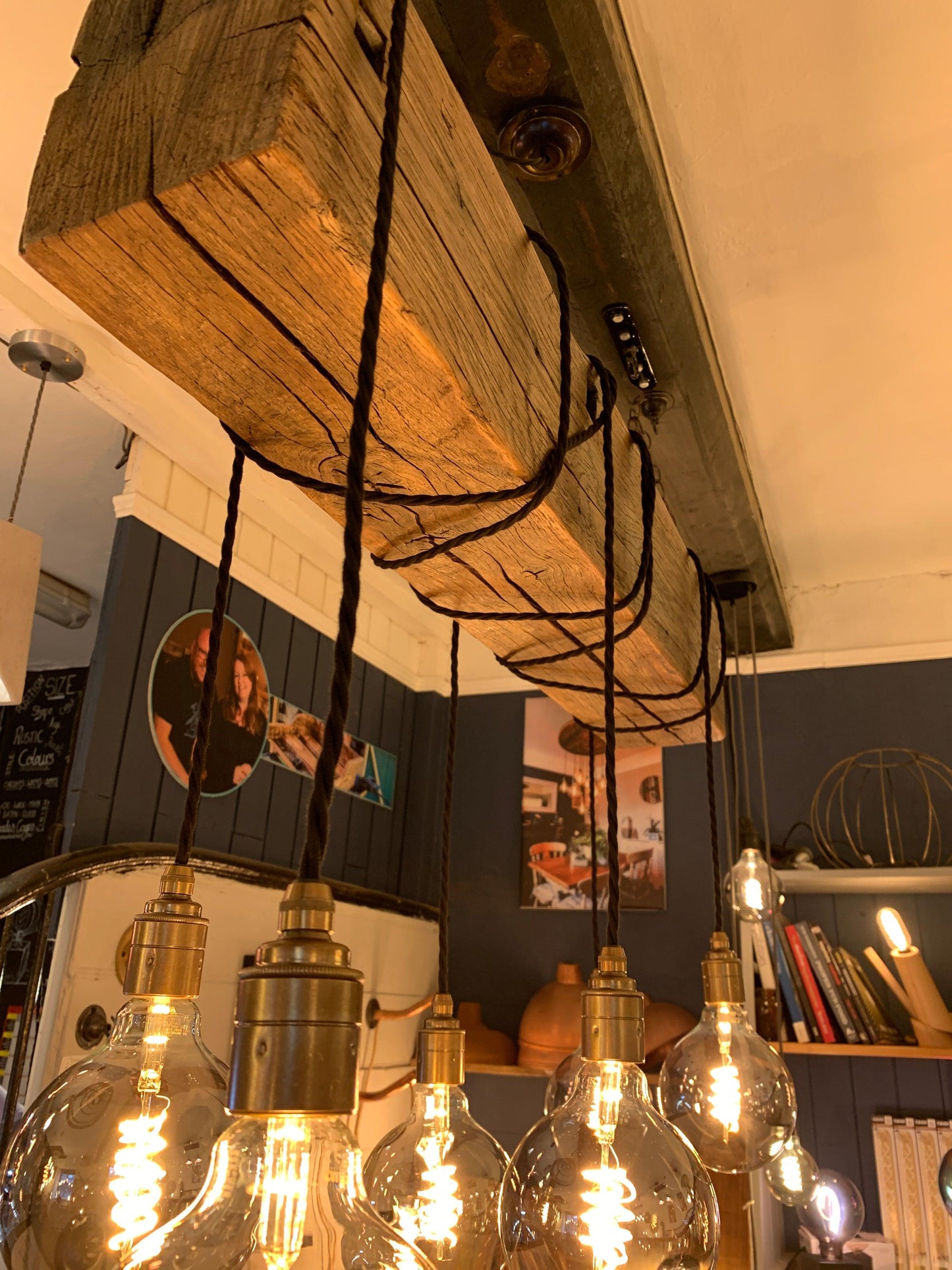 Ancient Wooden Beam Chandelier