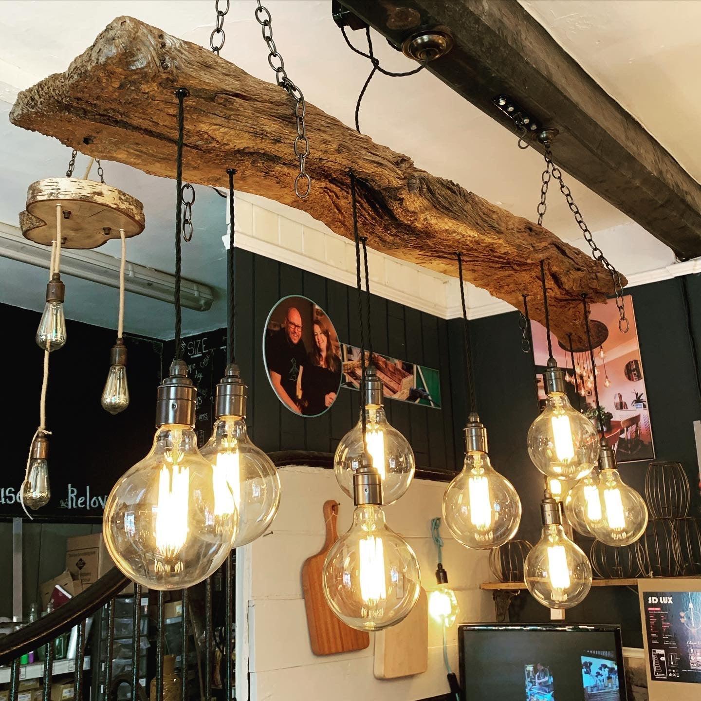 Ancient Wooden Beam Chandelier