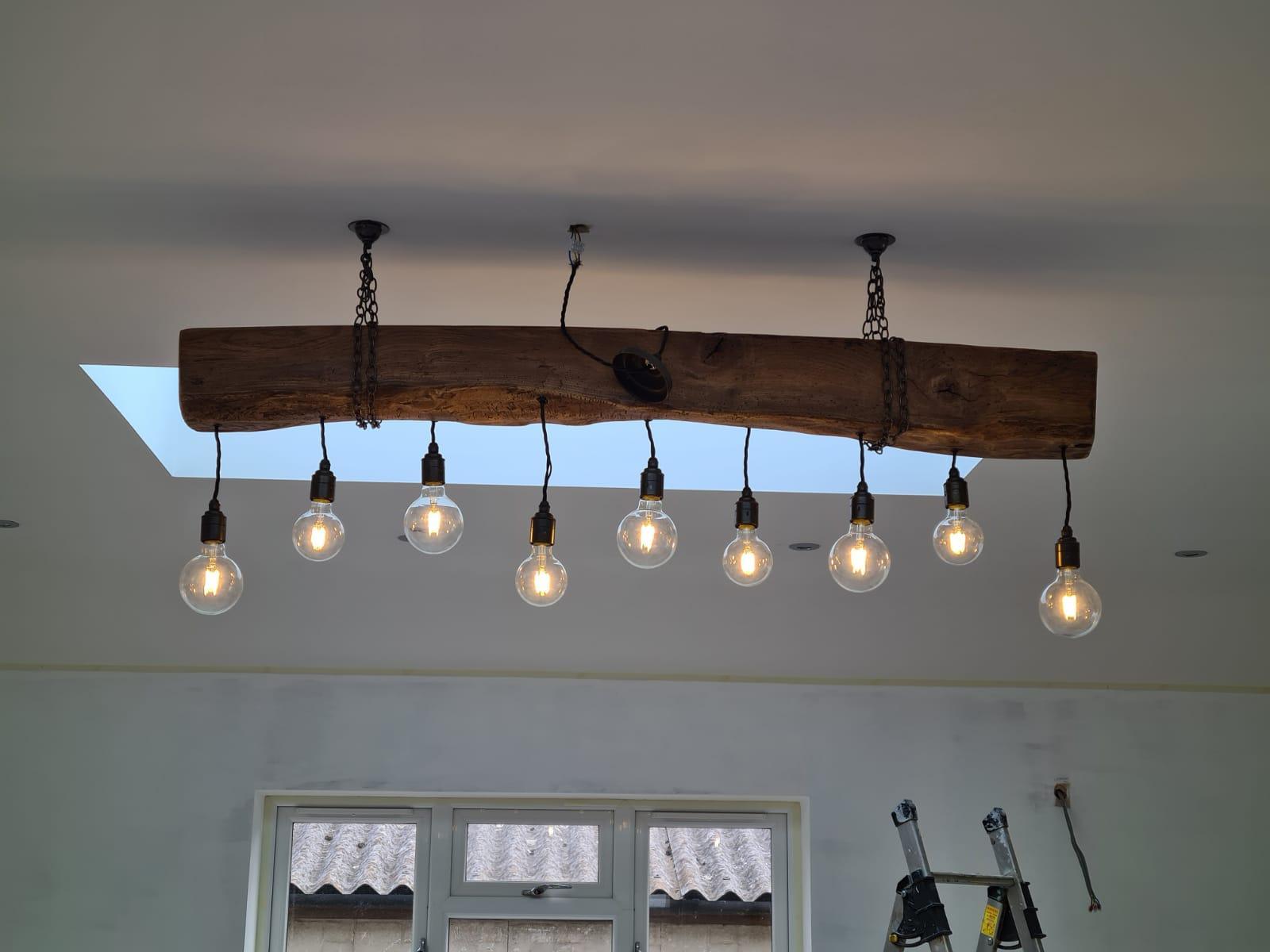 Ancient Wooden Beam Chandelier