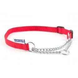 Ancol Nylon Check Chain Collar Red 25-35cm Size 1-2