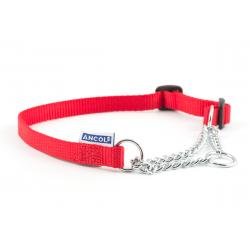 Ancol Nylon Check Chain Collar Red 35-45cm Size 2-4