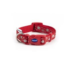 Ancol Reflective Star Adjustable Collar Red 20-30cm