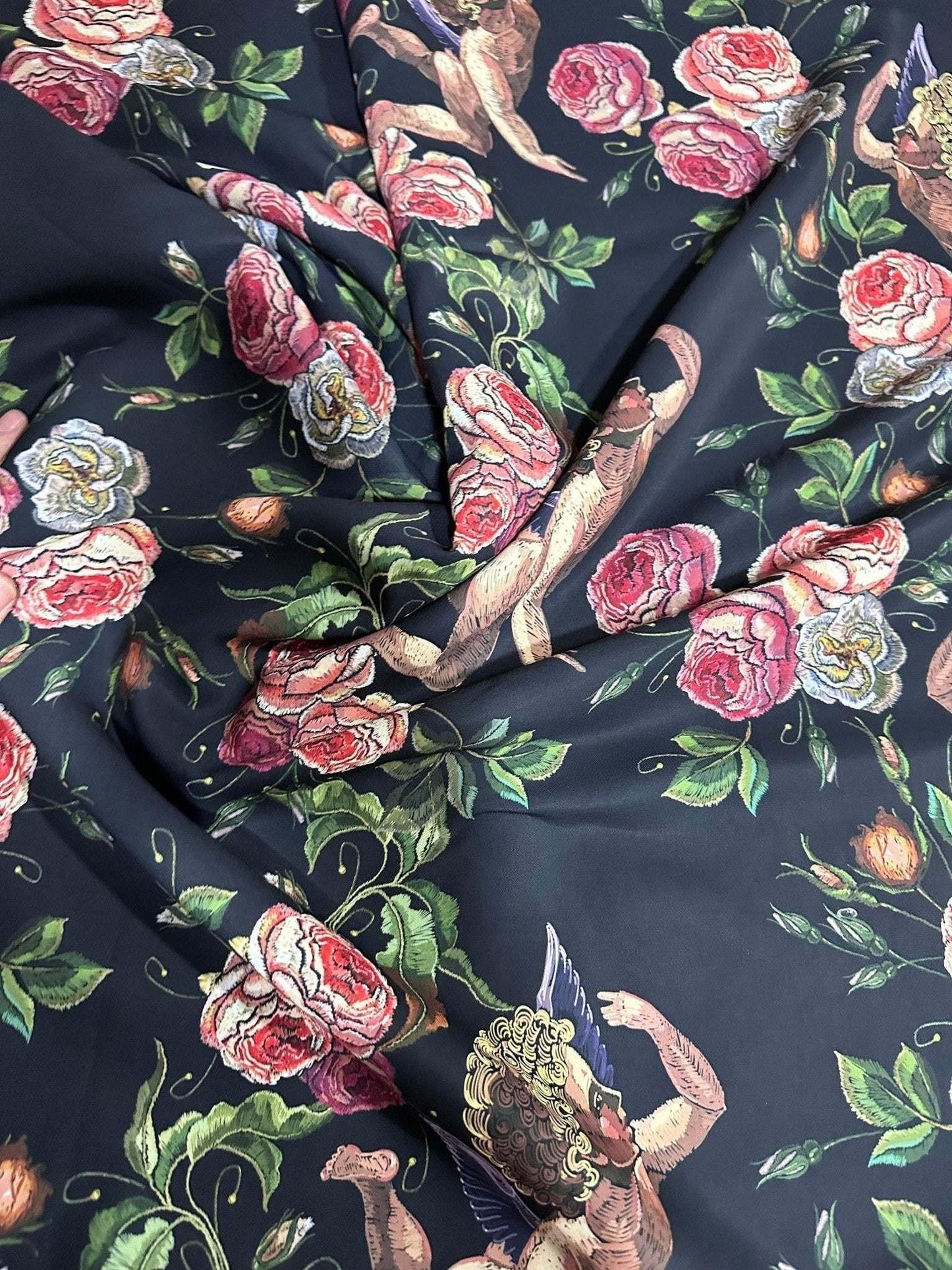 Angel Floral Print Fabric By Metre
