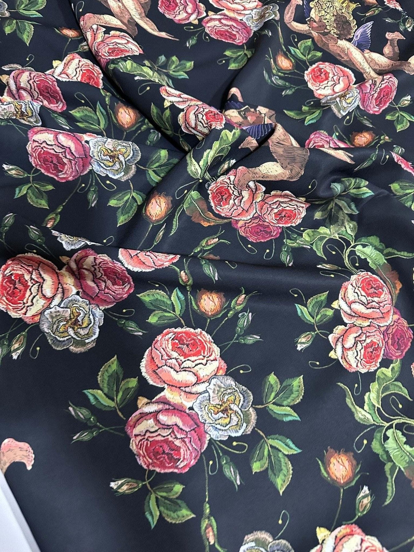 Angel Floral Print Fabric By Metre