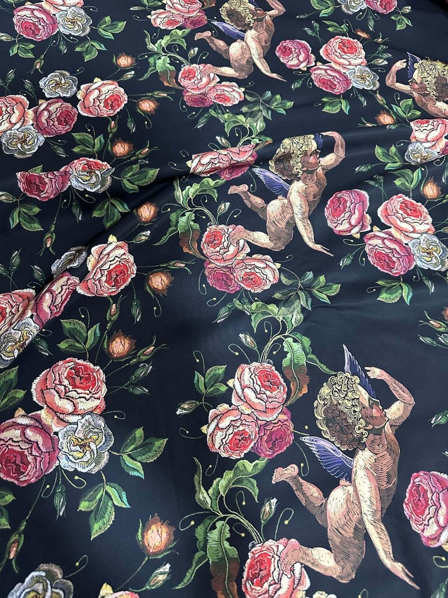 Angel Floral Print Fabric By Metre