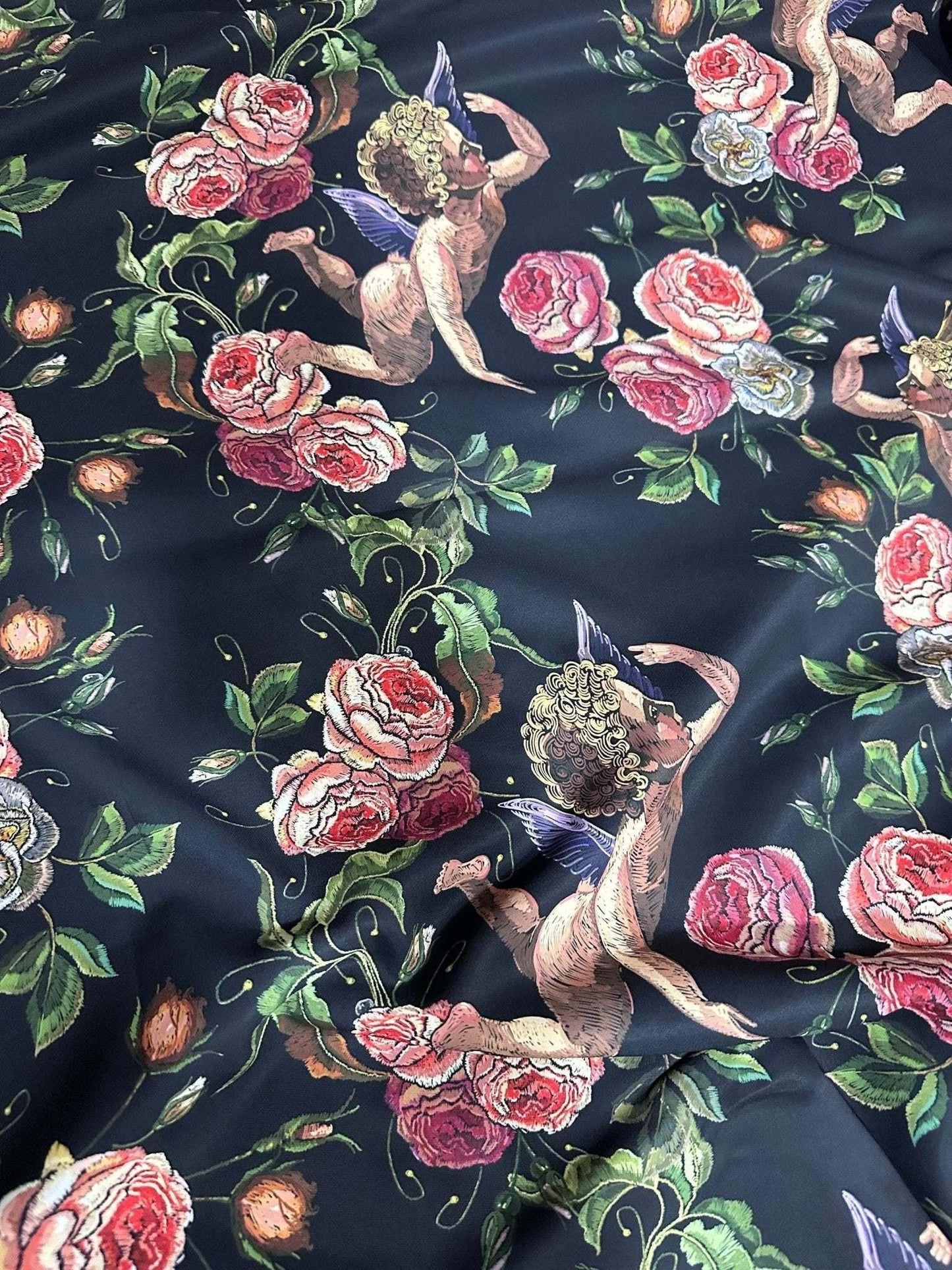 Angel Floral Print Fabric By Metre