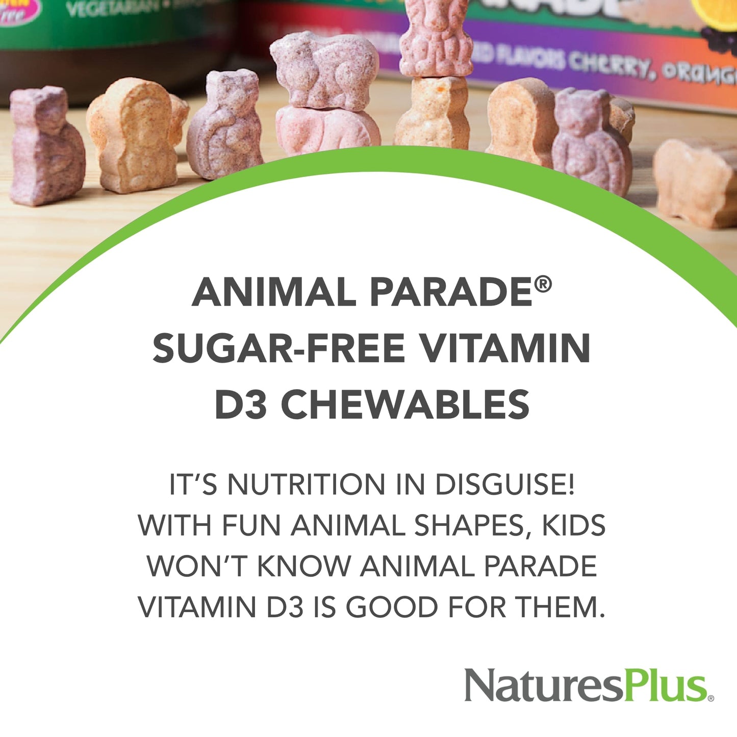 NaturesPlus Animal Parade Sugar-Free Vitamin D3 500 IU for Kids – Black Cherry (2 Pack)