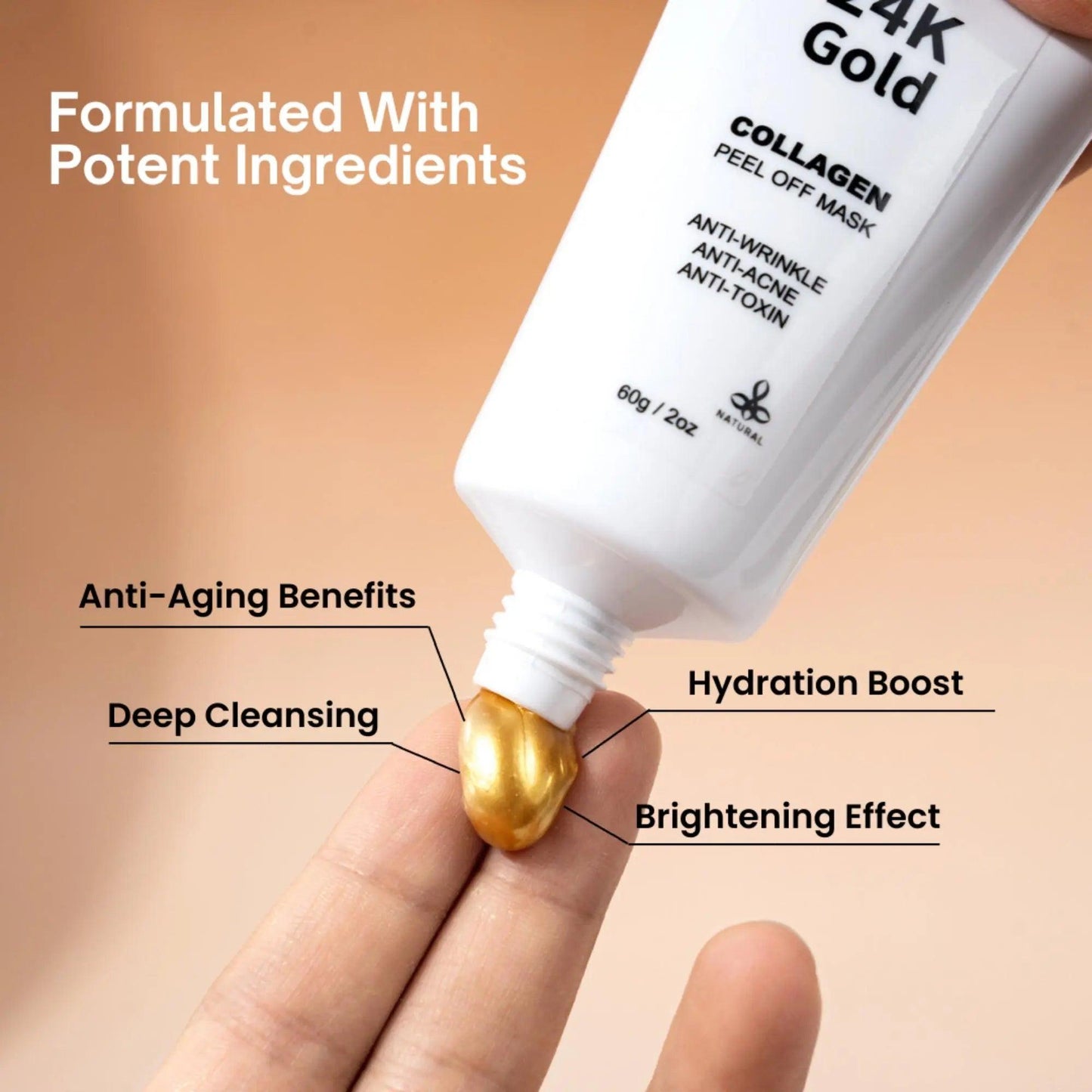 Ammuri 24K Gold Face Mask - Collagen Peel Off Treatment