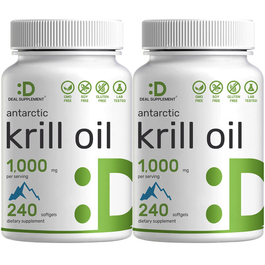 DEAL SUPPLEMENT Antarctic Krill Oil 2 Pack – 1,000mg/Serving, 480 Softgels