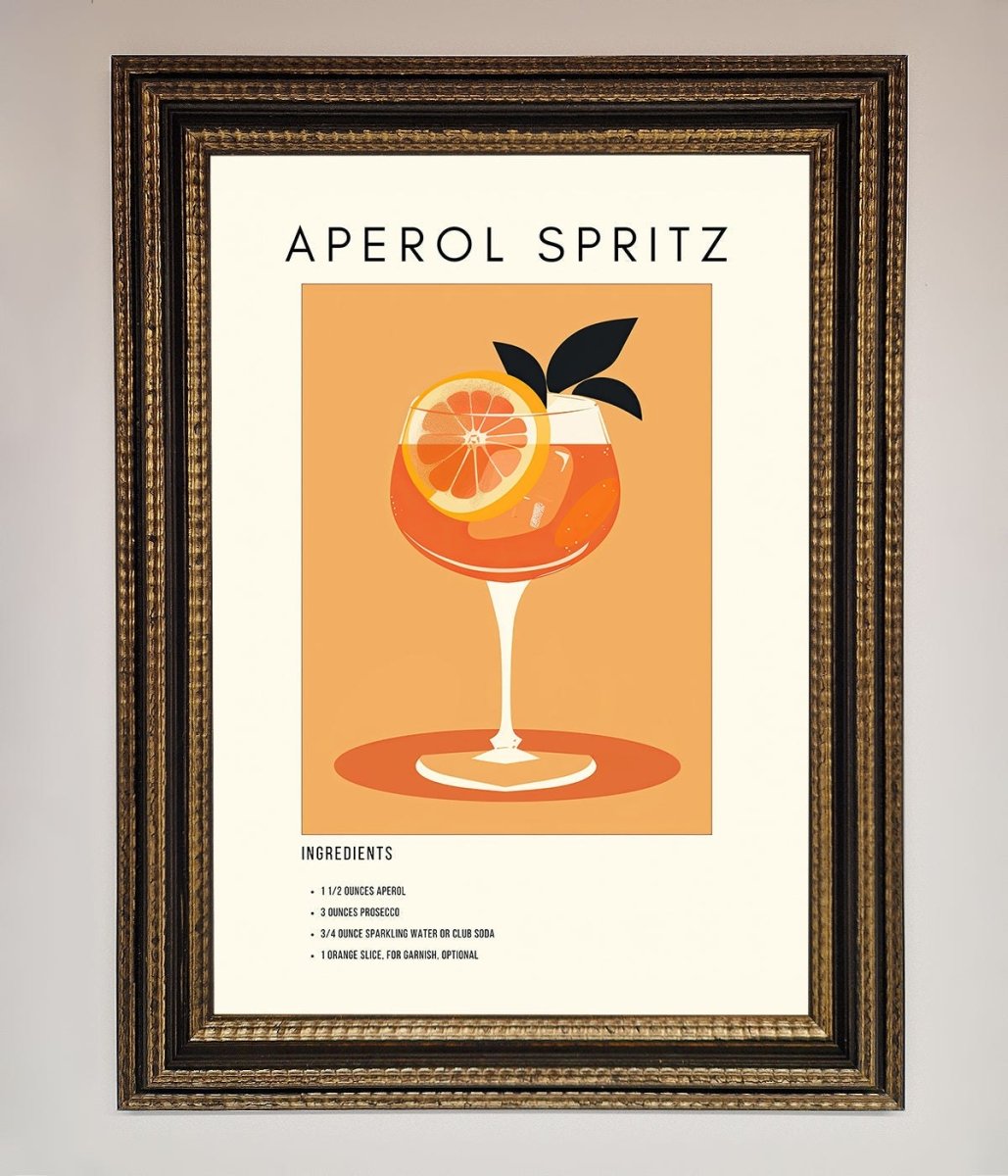 Aperol Spritz Cocktail Framed Print