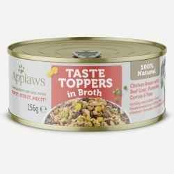 Applaws Taste Toppers Wet Dog Food Chicken with Beef Liver & Veg in Broth Tin, 12 x 156g