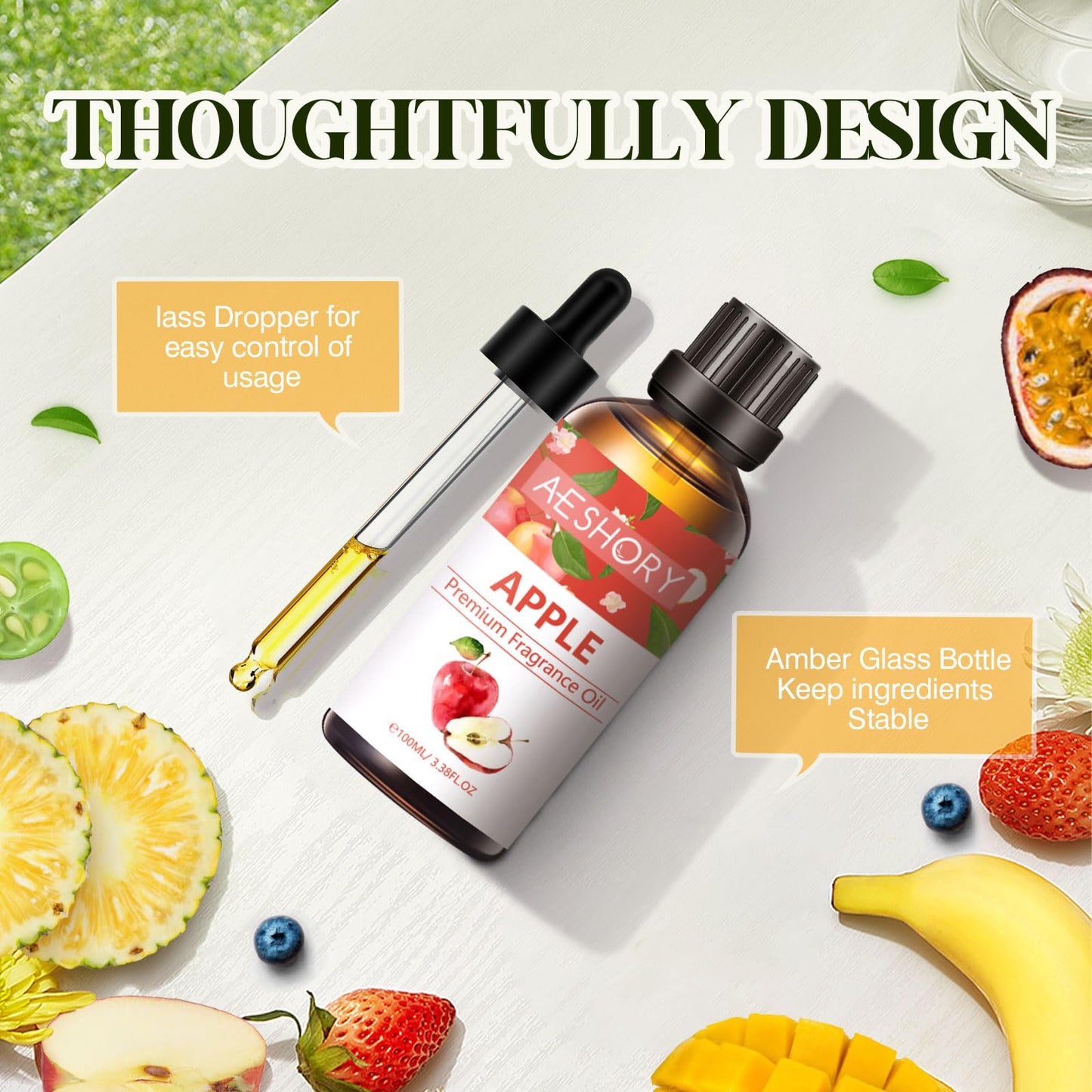 Apple Fragrance Oil 100ml | Aromatherapy Essential Oil for Diffusers, Massage, Soap & Candles