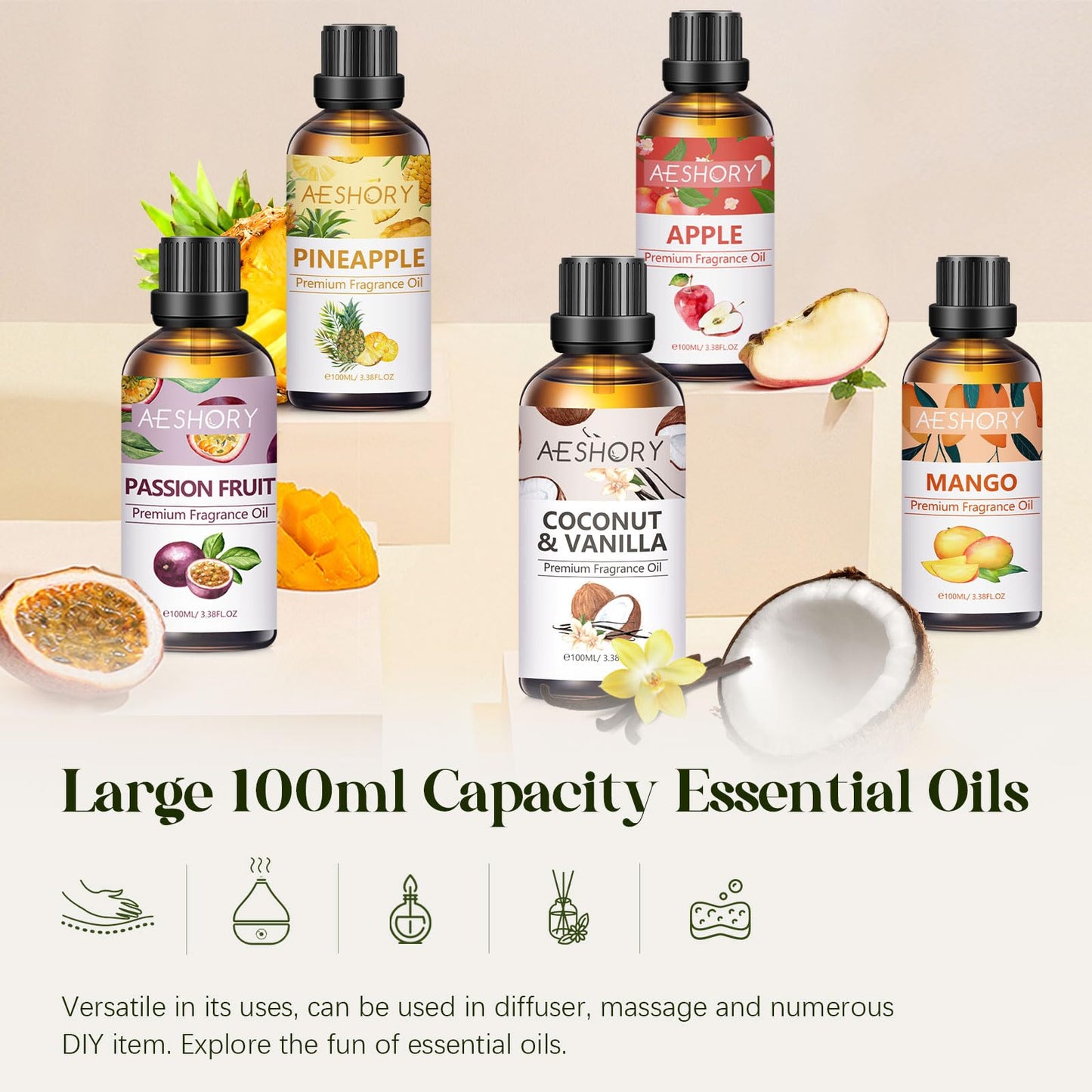 Apple Fragrance Oil 100ml | Aromatherapy Essential Oil for Diffusers, Massage, Soap & Candles