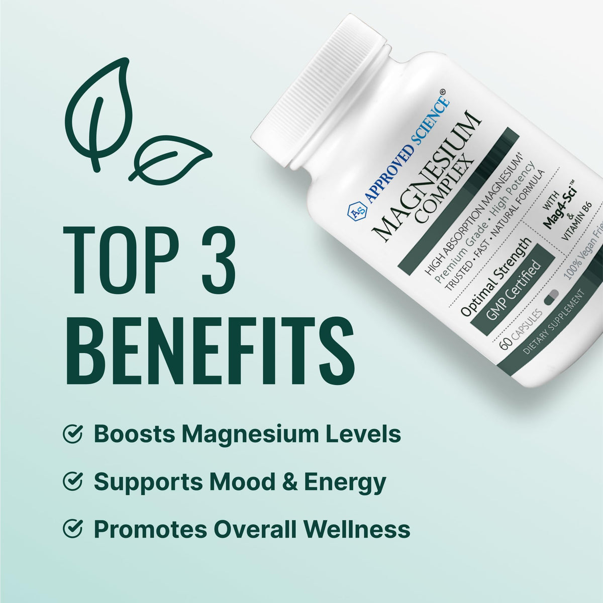 Approved Science Magnesium Complex | High Absorption Magnesium (60 Capsules)