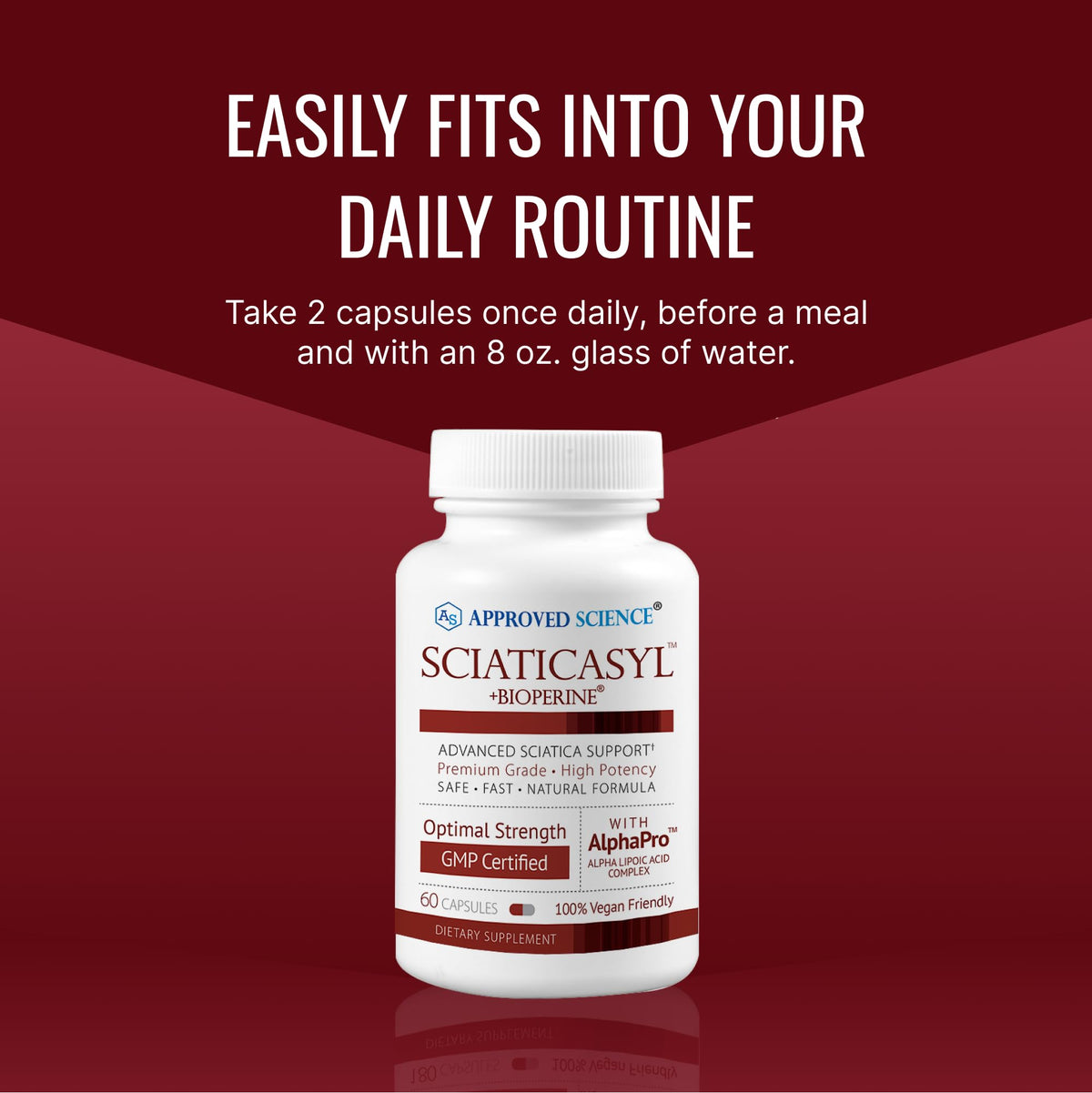 Approved Science Sciaticasyl – Optimal Sciatic Nerve Support, Vegan, 60 Capsules