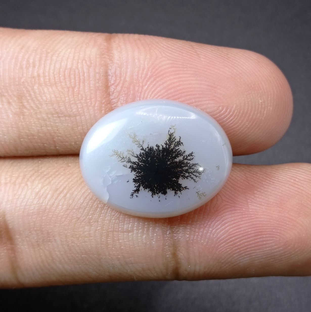 19.7ct Natural Dendritic Agate - Shajri Aqeeq -21.5x17x6mm