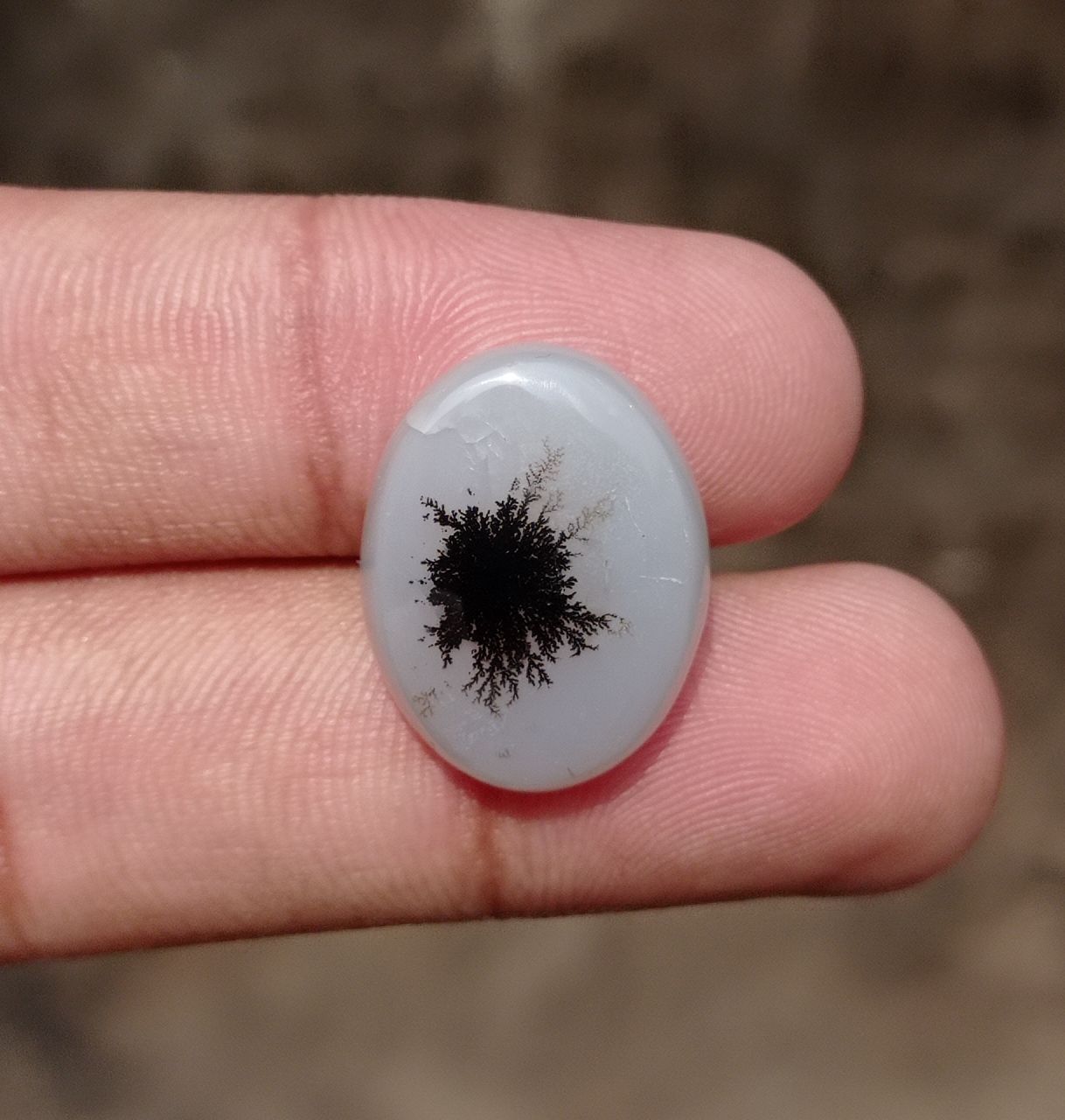19.7ct Natural Dendritic Agate - Shajri Aqeeq -21.5x17x6mm
