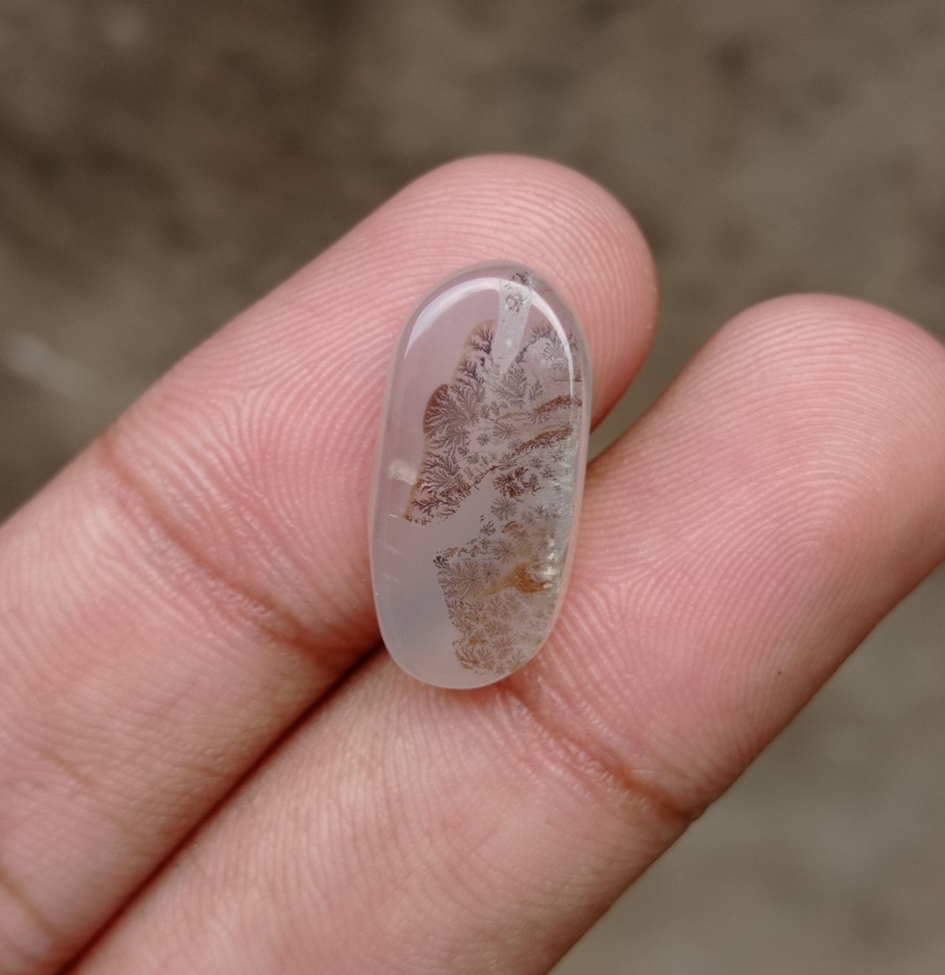10.9ct Natural Dendritic Agate - Shajri Aqeeq -21x10x5mm