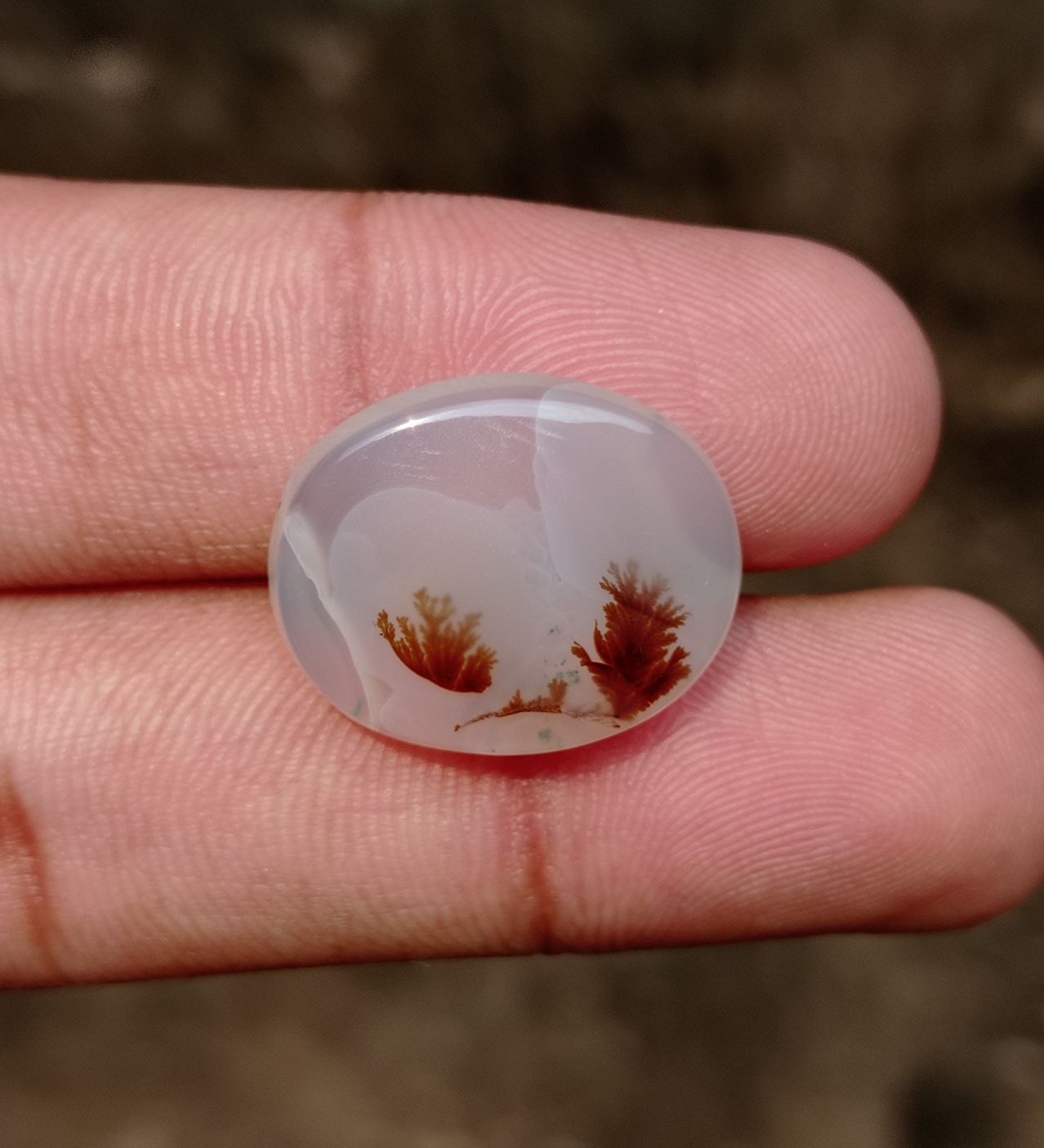 17.9ct-Natural Dendritic Agate - Shajri Aqeeq -22x17x6mm