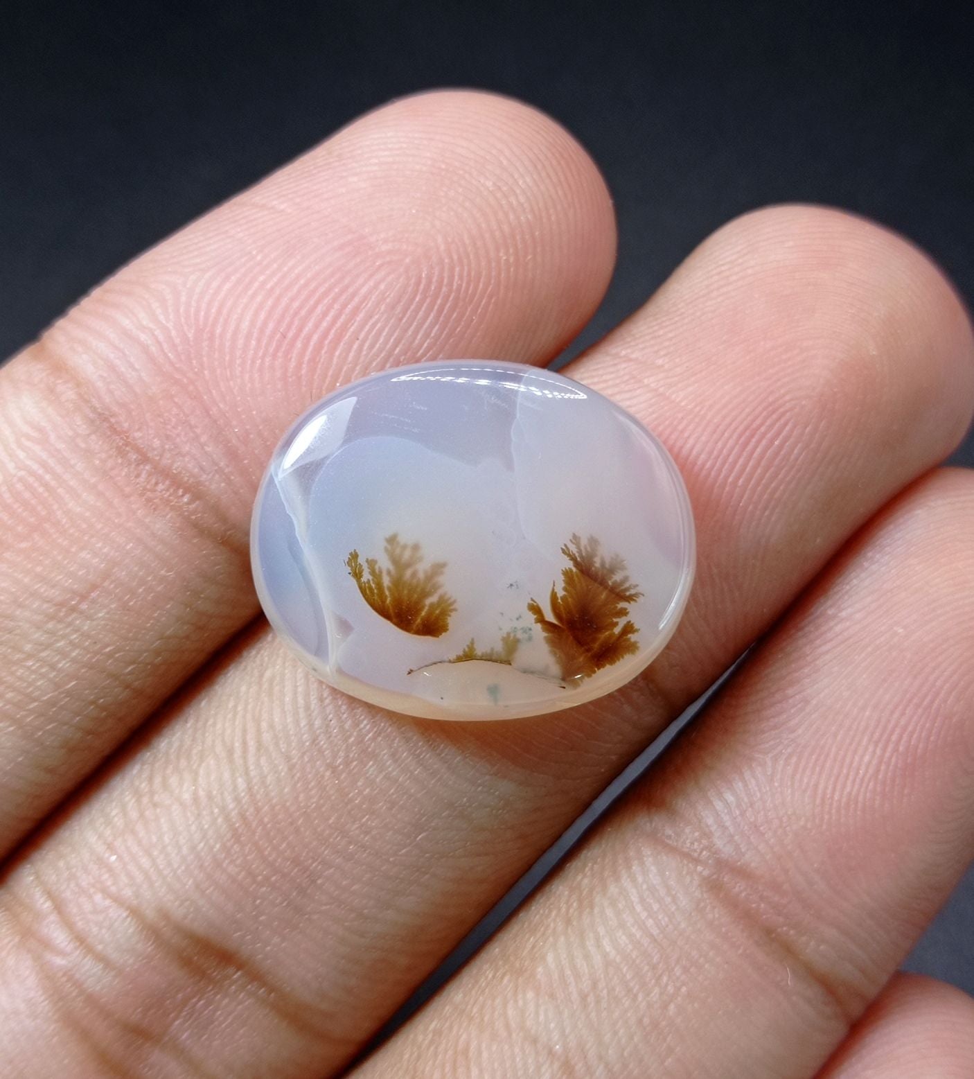 17.9ct-Natural Dendritic Agate - Shajri Aqeeq -22x17x6mm