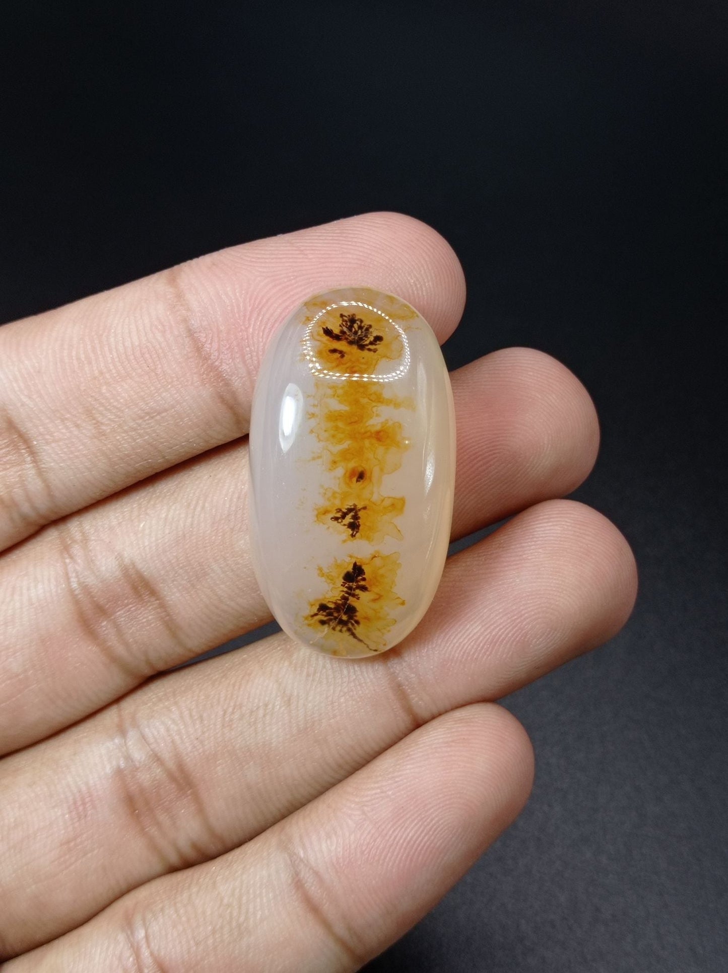 73.7ct Natural Dendritic Agate - Shajri Aqeeq -37.5x20x12mm