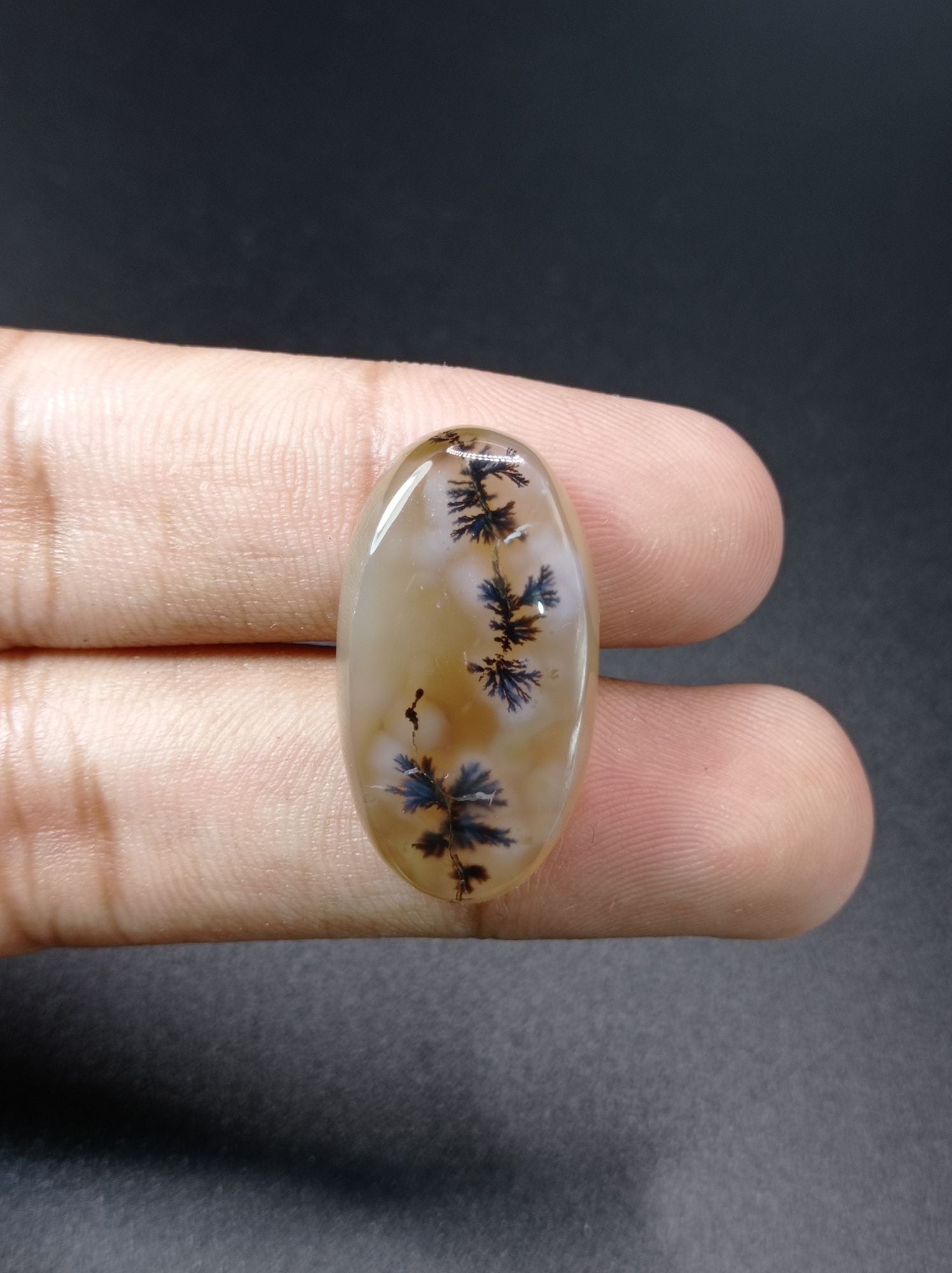 33.5ct Natural Dendritic Agate - Shajri Aqeeq -30x16x8mm