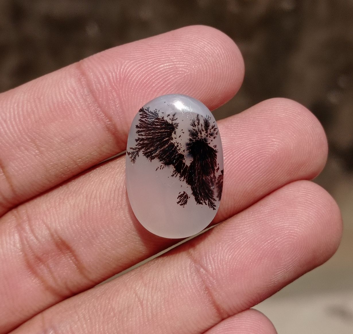 23.4ct Natural Dendritic Agate - Shajri Aqeeq -25x17x6mm