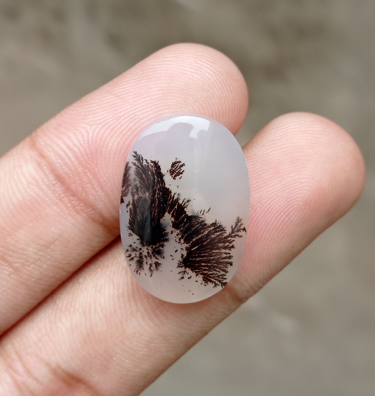 23.4ct Natural Dendritic Agate - Shajri Aqeeq -25x17x6mm