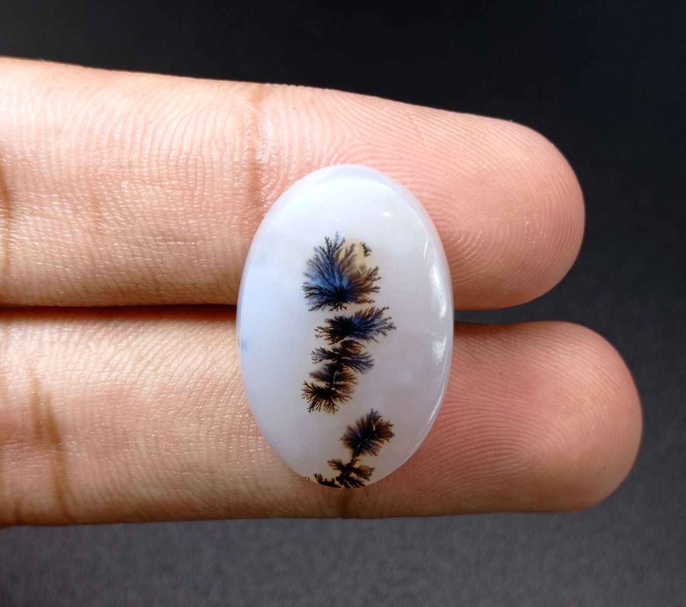 27.5ct Natural Dendritic Agate - Shajri Aqeeq -26x17x6mm