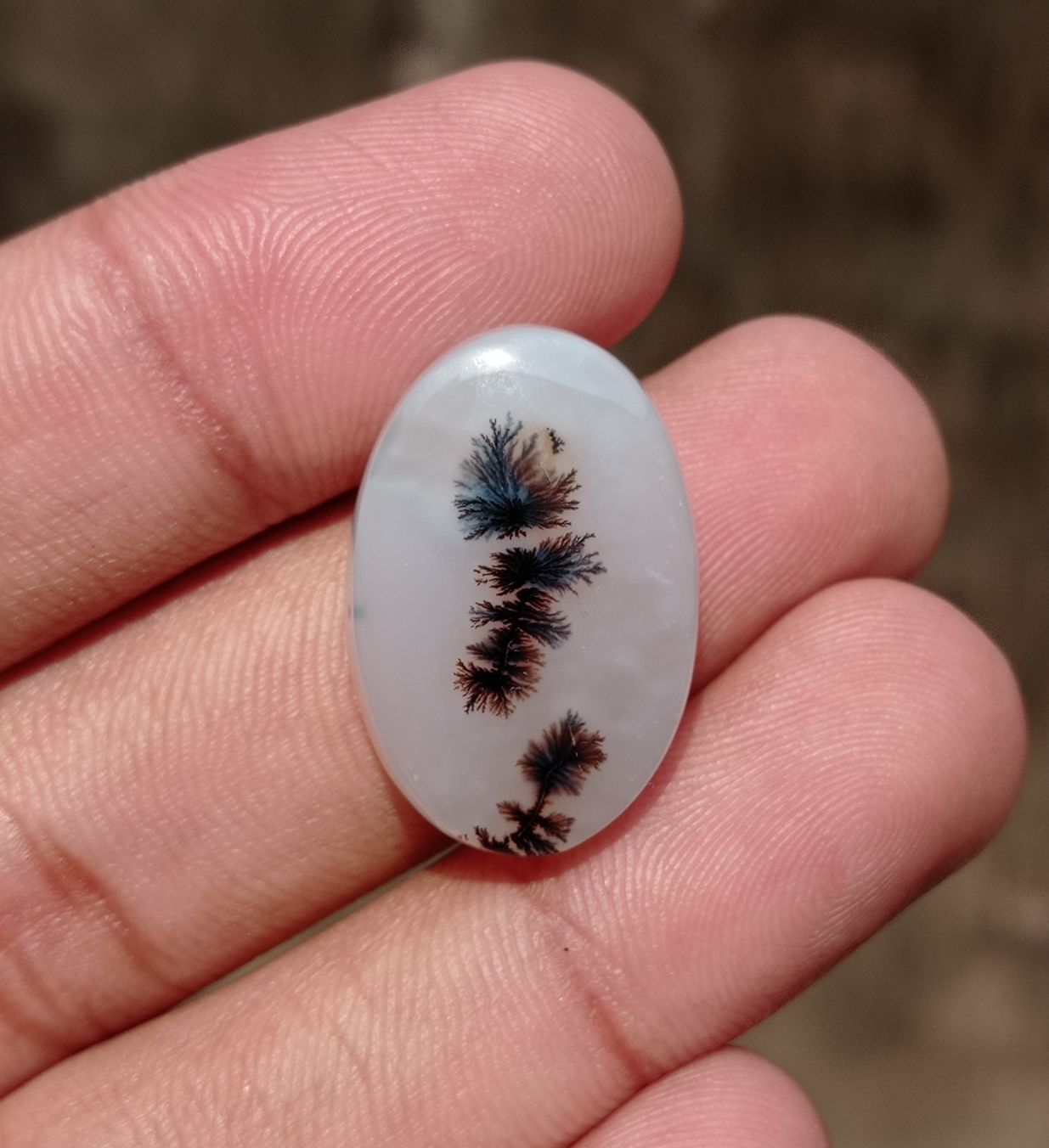 27.5ct Natural Dendritic Agate - Shajri Aqeeq -26x17x6mm