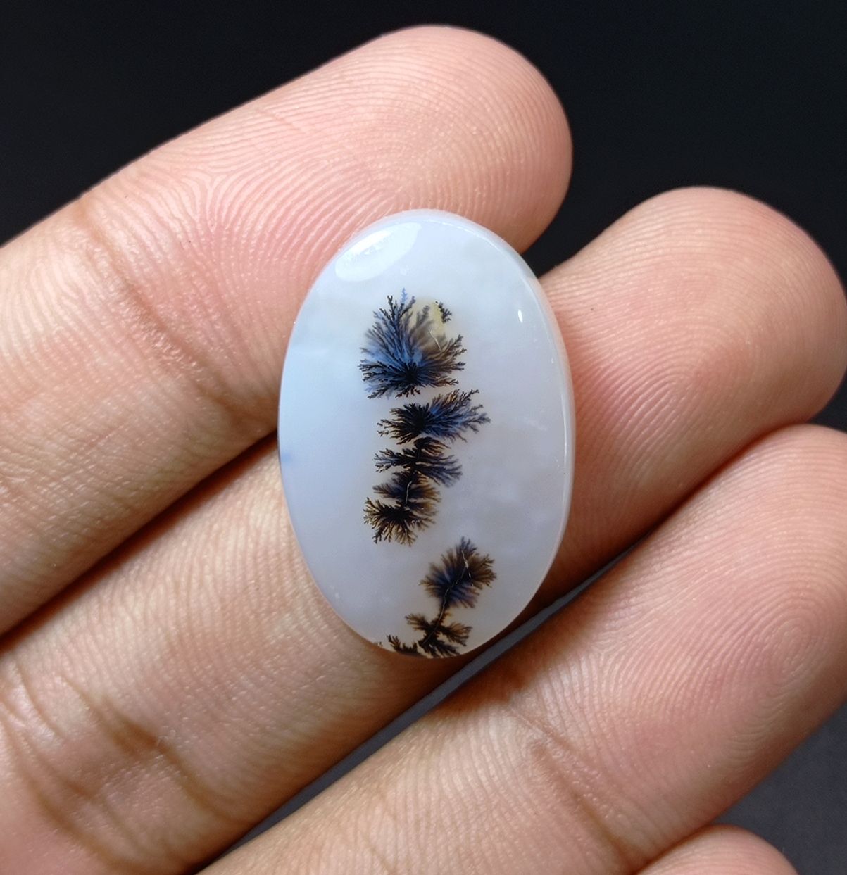 27.5ct Natural Dendritic Agate - Shajri Aqeeq -26x17x6mm