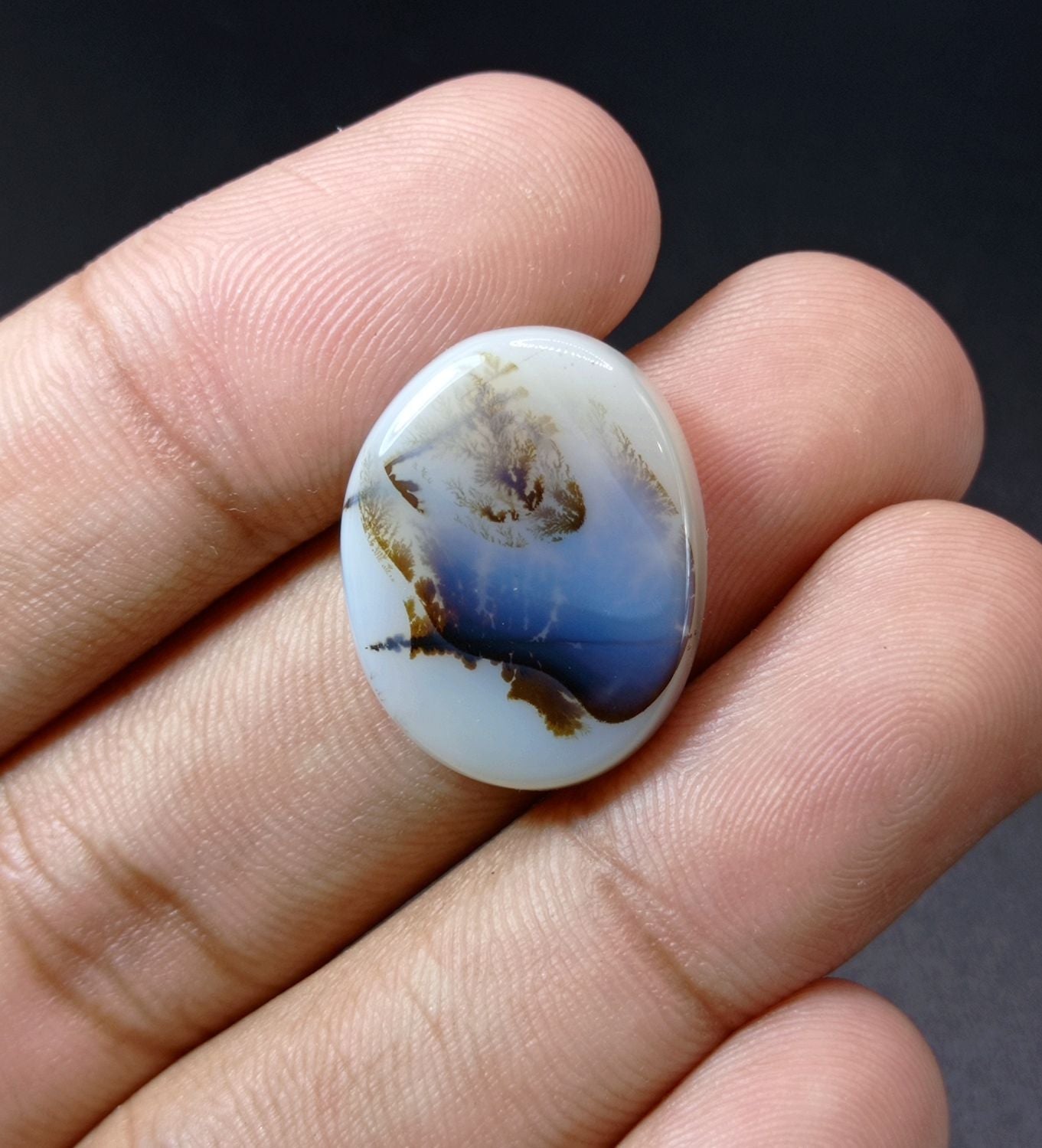 21.3ct Natural Dendritic Agate - Shajri Aqeeq -23x18x5mm